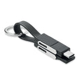 Sleutelhanger met 4-in-1 oplaadkabel, zwart