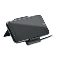 Draadloze oplader met kabelopslag en telefoonstandaard, zwart