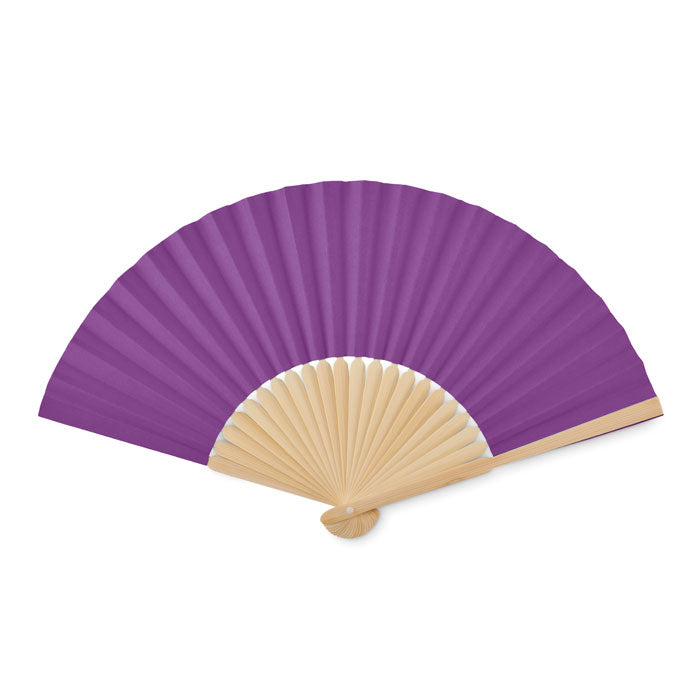 Waaier met bamboe handvat, violet