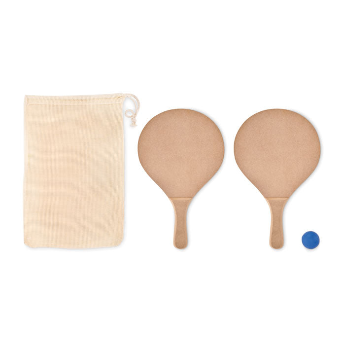 Beachtennisset met 2 peddels en bal, hout