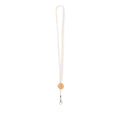 Lanyard van katoen met bamboe detail, beige