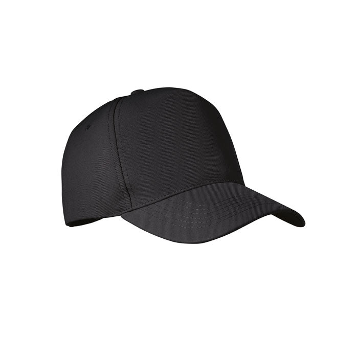 Baseballpet van gerecycled polyester, zwart