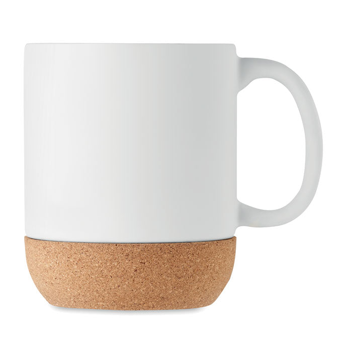 Keramische mok met kurken voet, 300 ml, wit