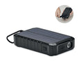 Powerbank 8000 mAh met zonnepaneel en handzwengel, zwart