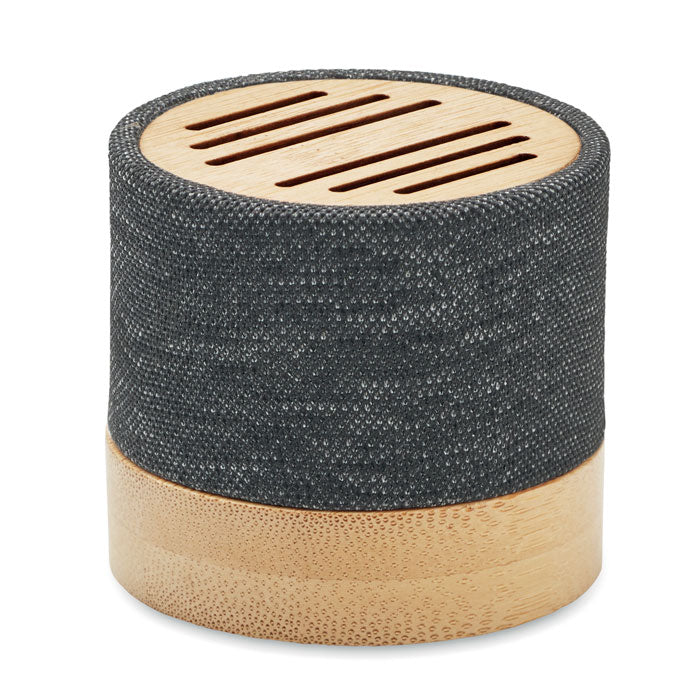 Draadloze speaker met bamboe detail, zwart
