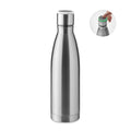 Drinkfles 500 ml met drinkherinnering, mat zilver