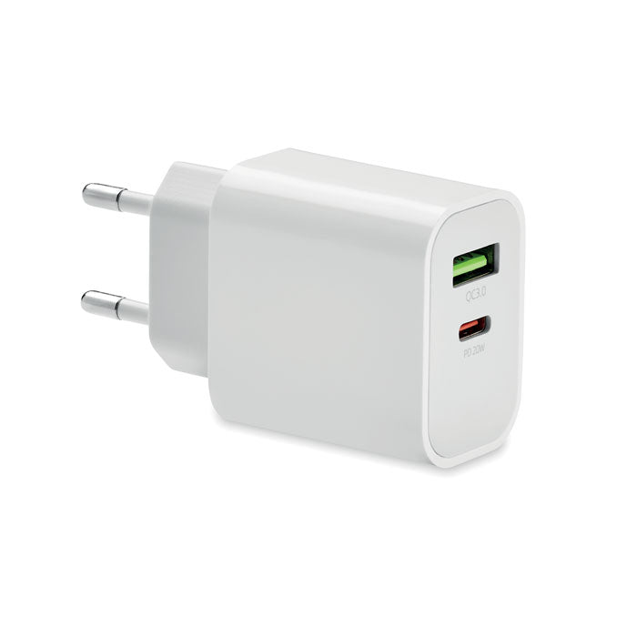 Muuradapter met snellaadfunctie, wit