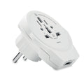 Reisadapter wereld naar Europa met USB-A, wit