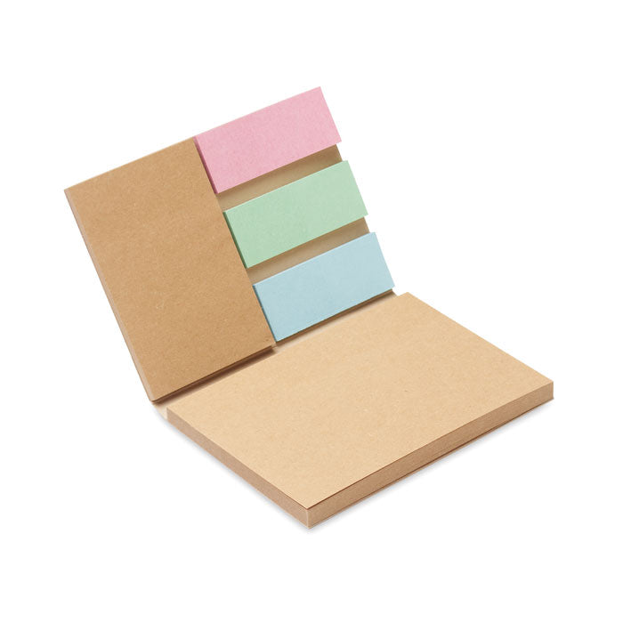 Memoblokje met page markers, gerecycled papier, beige