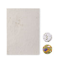 Gerecycled A5 papier met bloemenzaden, wit