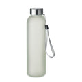 Glazen fles 500 ml met RVS deksel en band, transparant wit