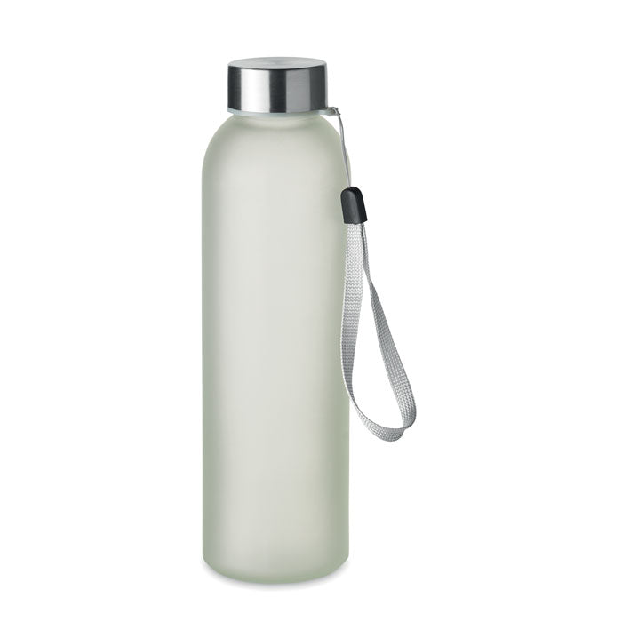 Glazen fles 500 ml met RVS deksel en band, transparant wit