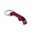 Sleutelhanger met flesopener, aluminium, bordeaux
