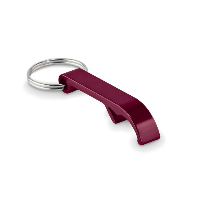 Sleutelhanger met flesopener, aluminium, bordeaux