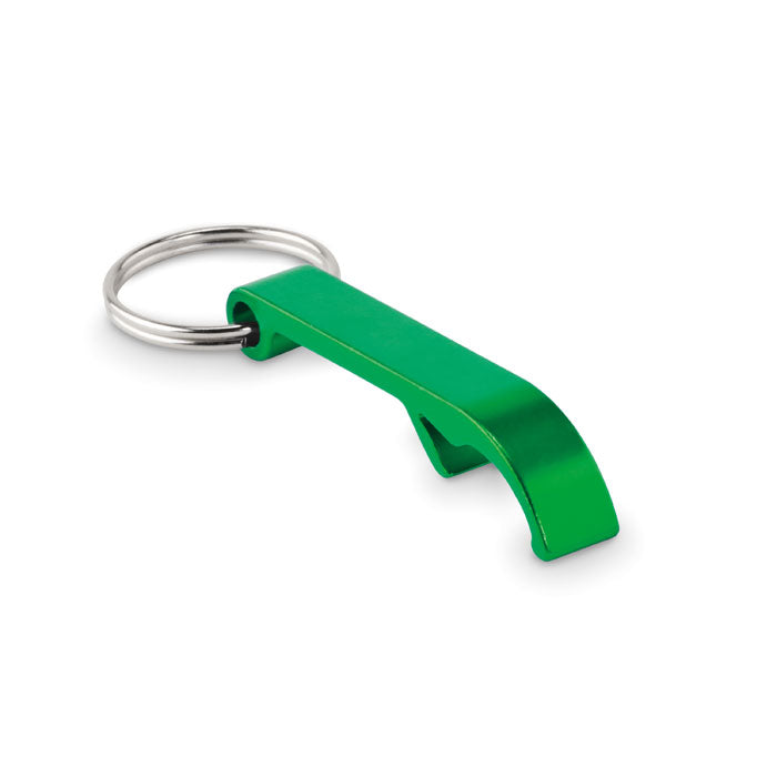 Sleutelhanger met flesopener, aluminium, groen