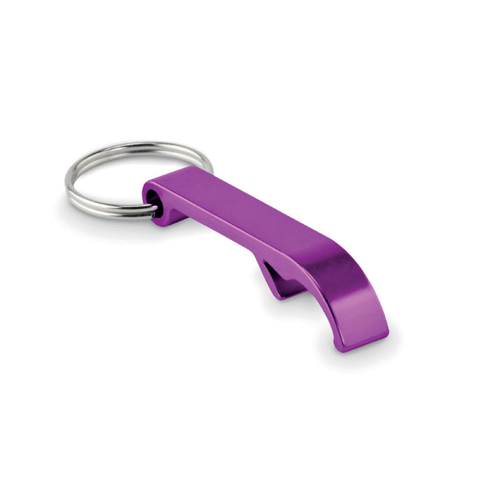 Sleutelhanger met flesopener, aluminium, violet