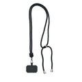 Lanyard telefoonhouder van gerecycled polyester, zwart