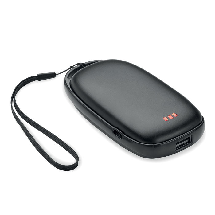 Elektrische handwarmer met powerbank, zwart