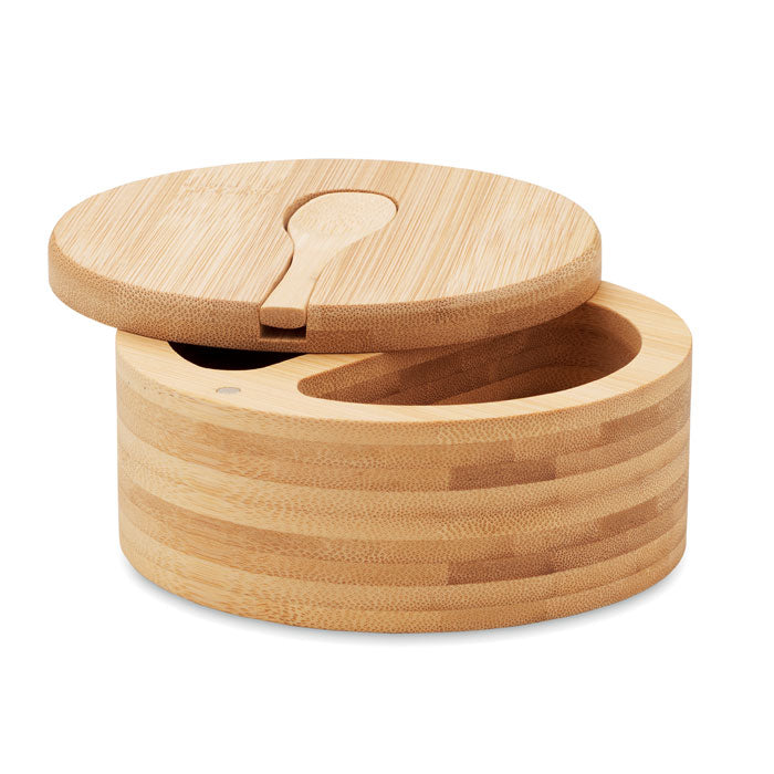 Peper- en zoutstel van bamboe met lepel, hout