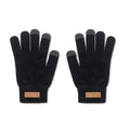 Touchscreen handschoenen met kurken label, zwart