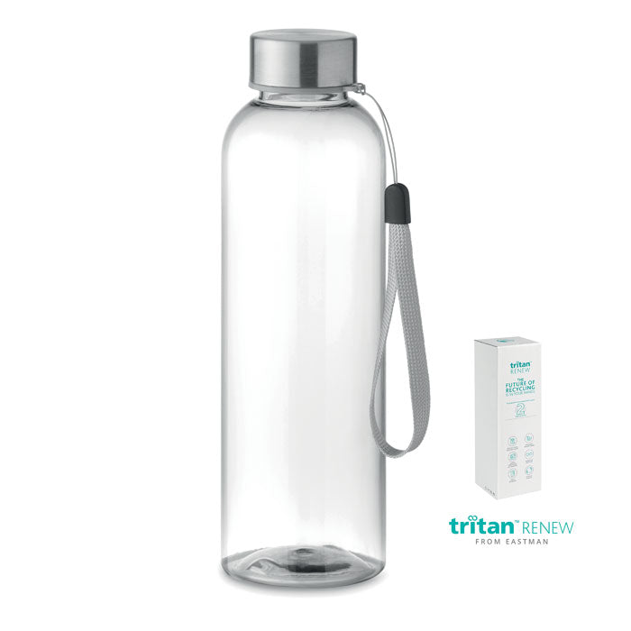 Drinkfles 500 ml van gerecycled Tritan met RVS dop, transparant