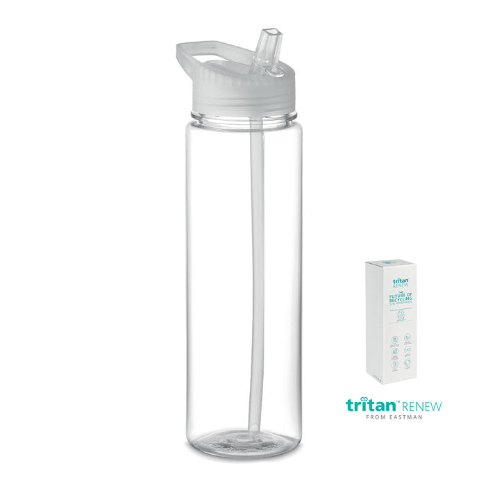 Drinkfles 650 ml van gerecycled Tritan, opvouwbaar mondstuk, transparant
