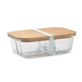 Lunchbox van glas met 3 vakken, transparant