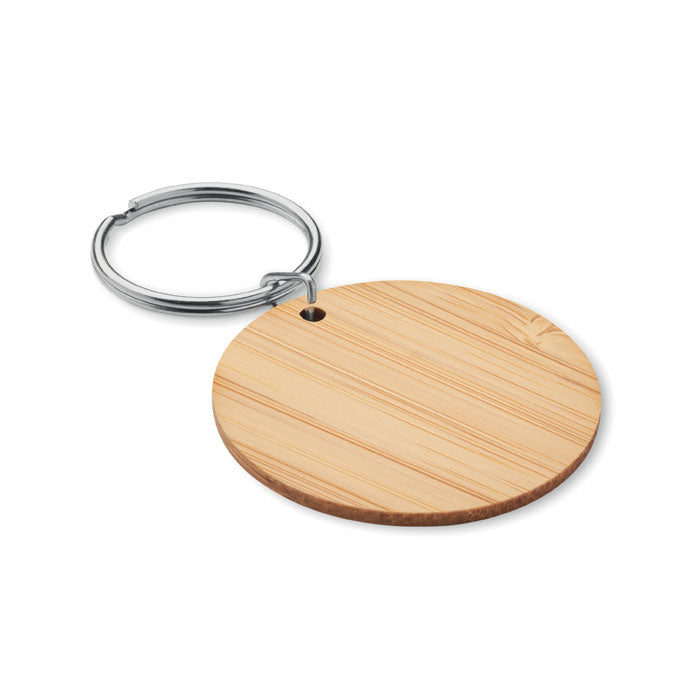 Ronde sleutelhanger van bamboe, hout