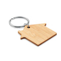 Sleutelhanger in huisvorm van bamboe, hout