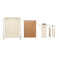 Kinder tekenset met potloden en gerecycled papier, beige
