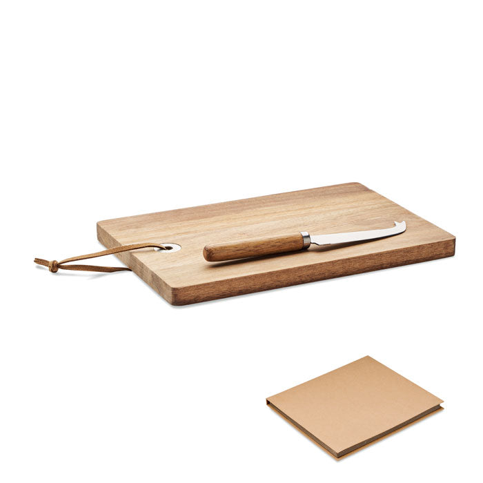 Kaasplank van acaciahout met mes, hout