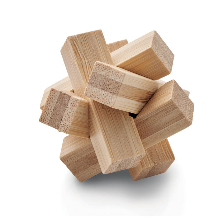 Breinbreker puzzel in stervorm, bamboe, hout