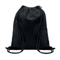 Grote rugzak met koord, gerecycled polyester, zwart