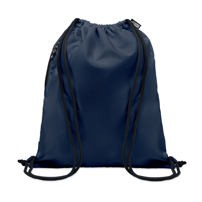 Grote rugzak met koord, gerecycled polyester, blauw