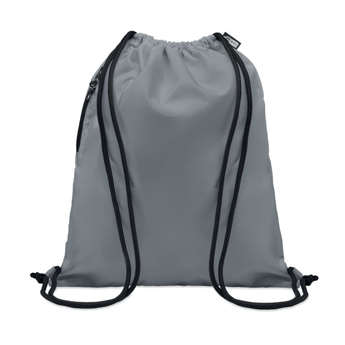Grote rugzak met koord, gerecycled polyester, grijs