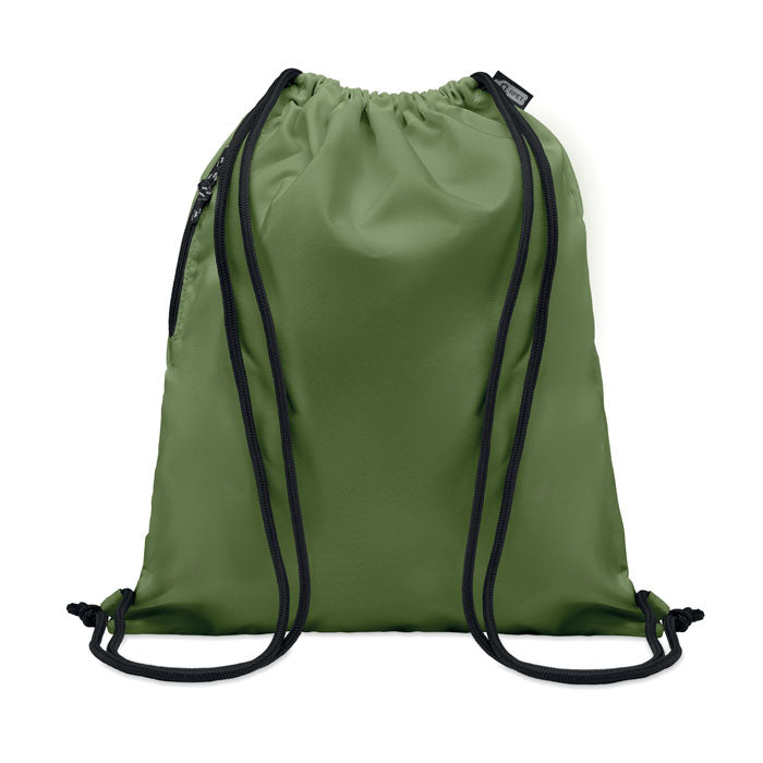 Grote rugzak met koord, gerecycled polyester, legergroen