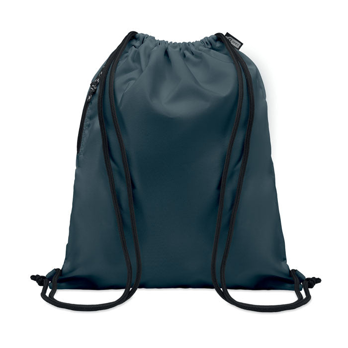 Grote rugzak met koord, gerecycled polyester, marineblauw