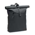 Rolltop rugzak van gerecycled polyester, zwart