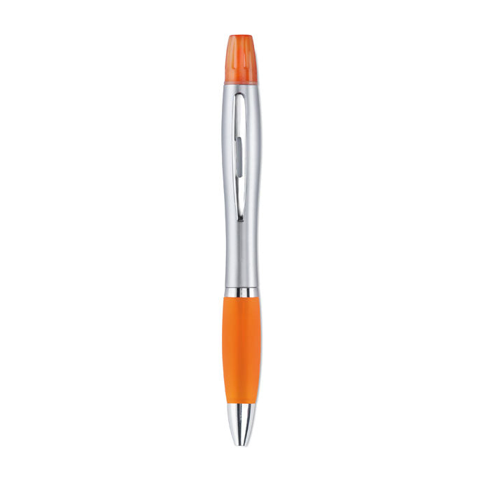 Balpen en markeerstift in één, oranje
