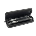 Pennenset met balpen en rollerpen in etui, zwart