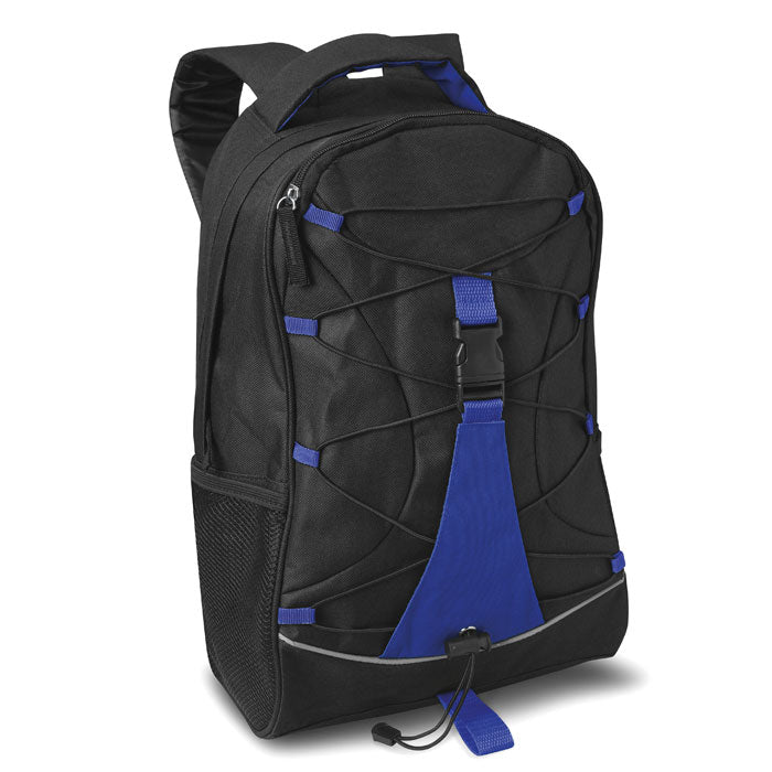 Rugzak met trekkoord en zijvakken, blauw