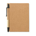 Memoboekje met pen, gerecycled materiaal, zwart