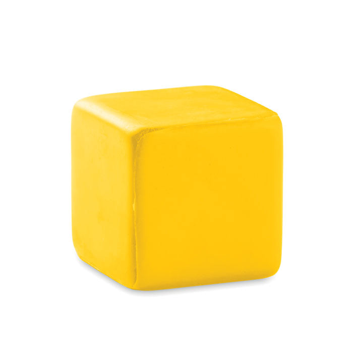 Anti-stressblokje, vierkant, geel