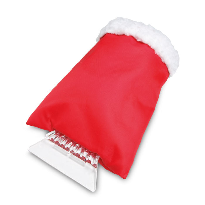 IJskrabber met handschoen, rood