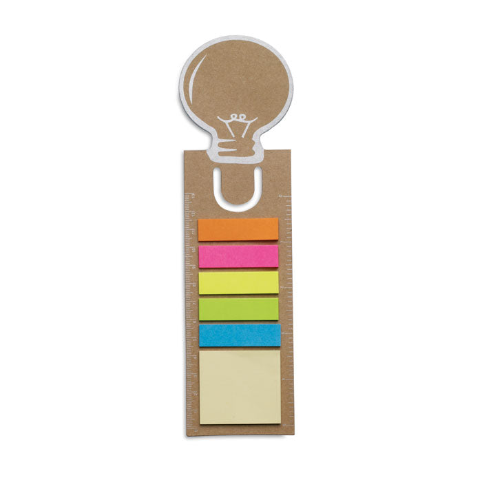 Bladwijzer in lampvorm met memoblokje, beige