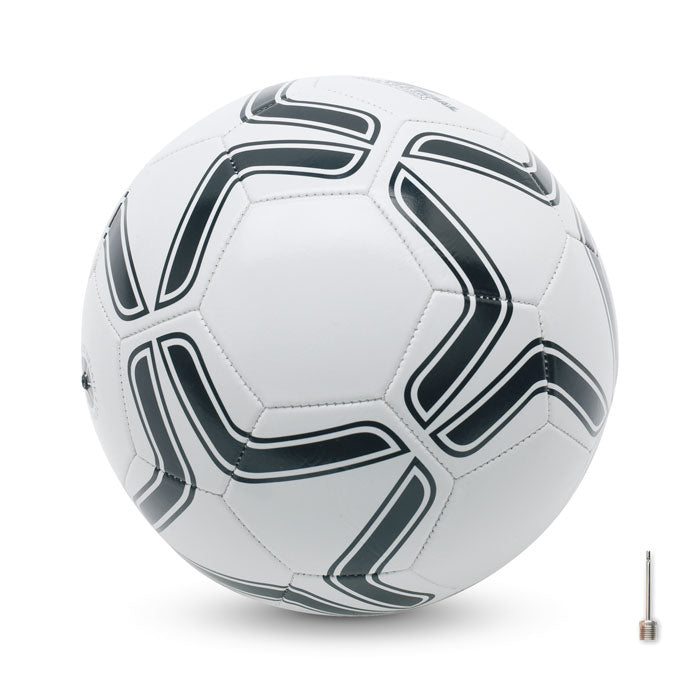Voetbal met rubberen binnenvoering, wit/zwart