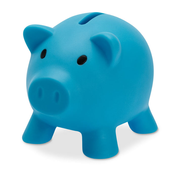 Spaarvarken van PVC, turquoise