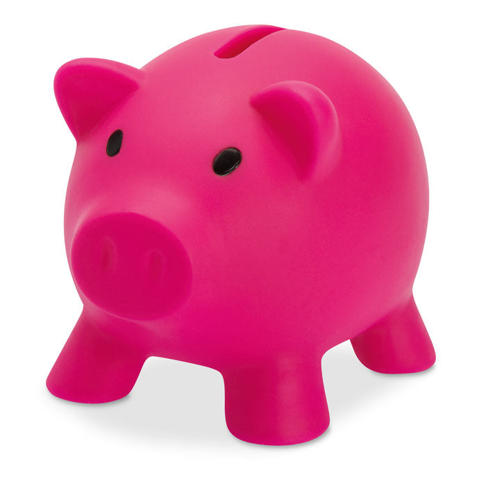 Spaarvarken van PVC, fuchsia