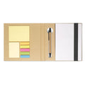 Notitieboekje met papieren pen en schrijfblok, zwart