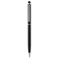 Balpen van gerecycled aluminium met touch tip, zwart